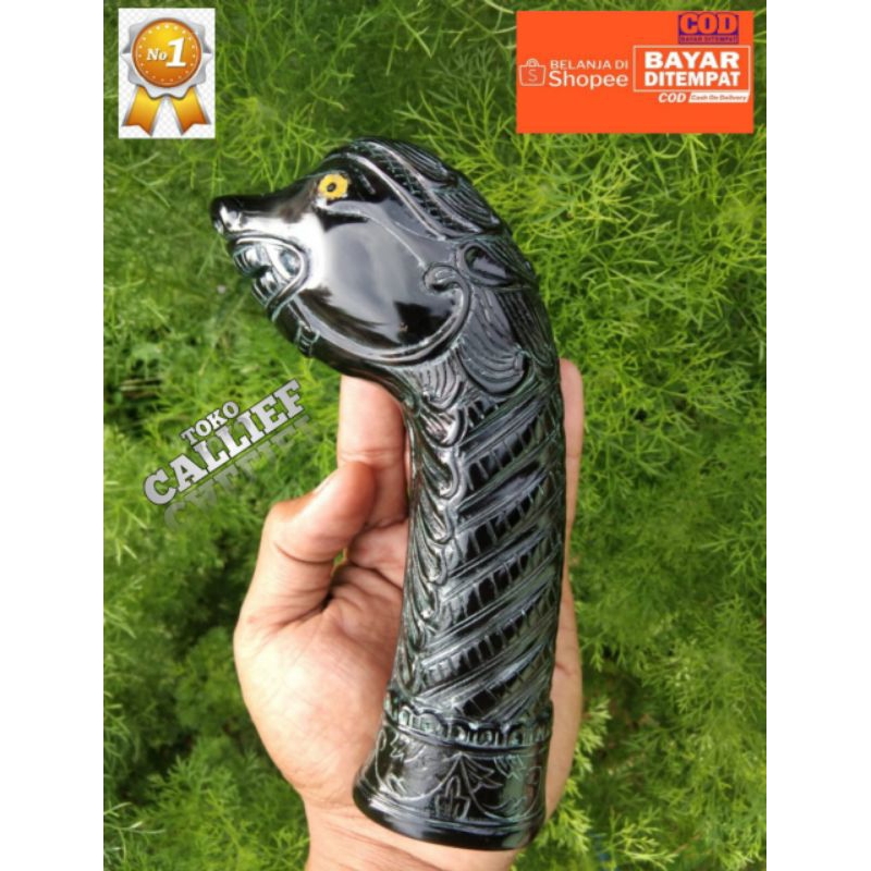 gagang bahan tanduk ukir tumang