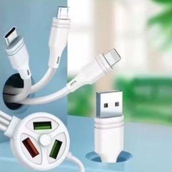 Kabel Data 3in1 KB06 / KABEL USB  KABEL CEPAT 3IN1 + pack