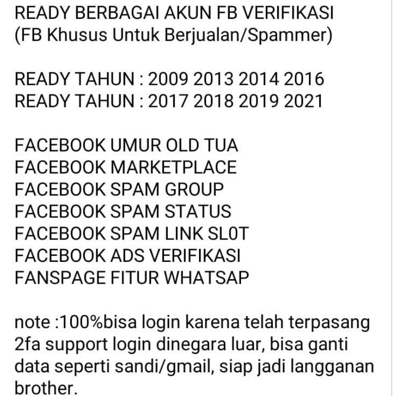 akun Facebook old/fresh