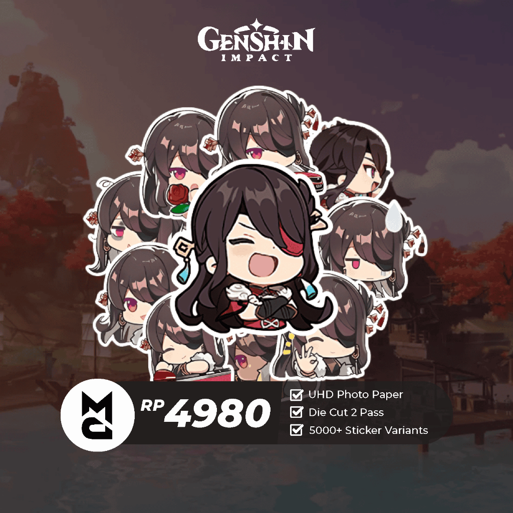 

Sticker Genshin Impact Baizhu Sticker Anime Aesthetic Lucu Sticker Helm Laptop Motor Hp