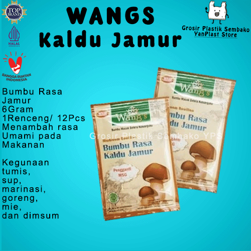 

Kaldu Jamur WANGS 6gr Renceng 12Pcs