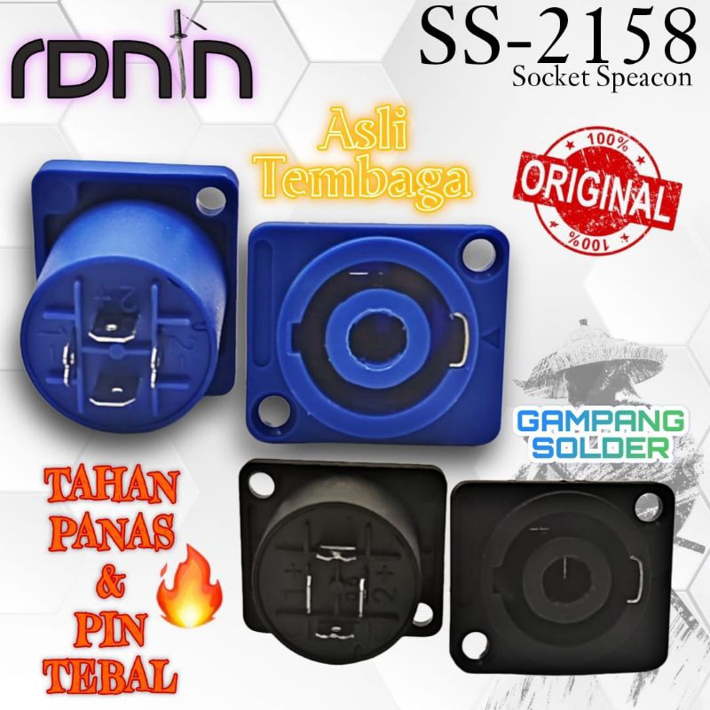 Socket Speakon SS-2158 mur baut Soket Spikon Tembaga