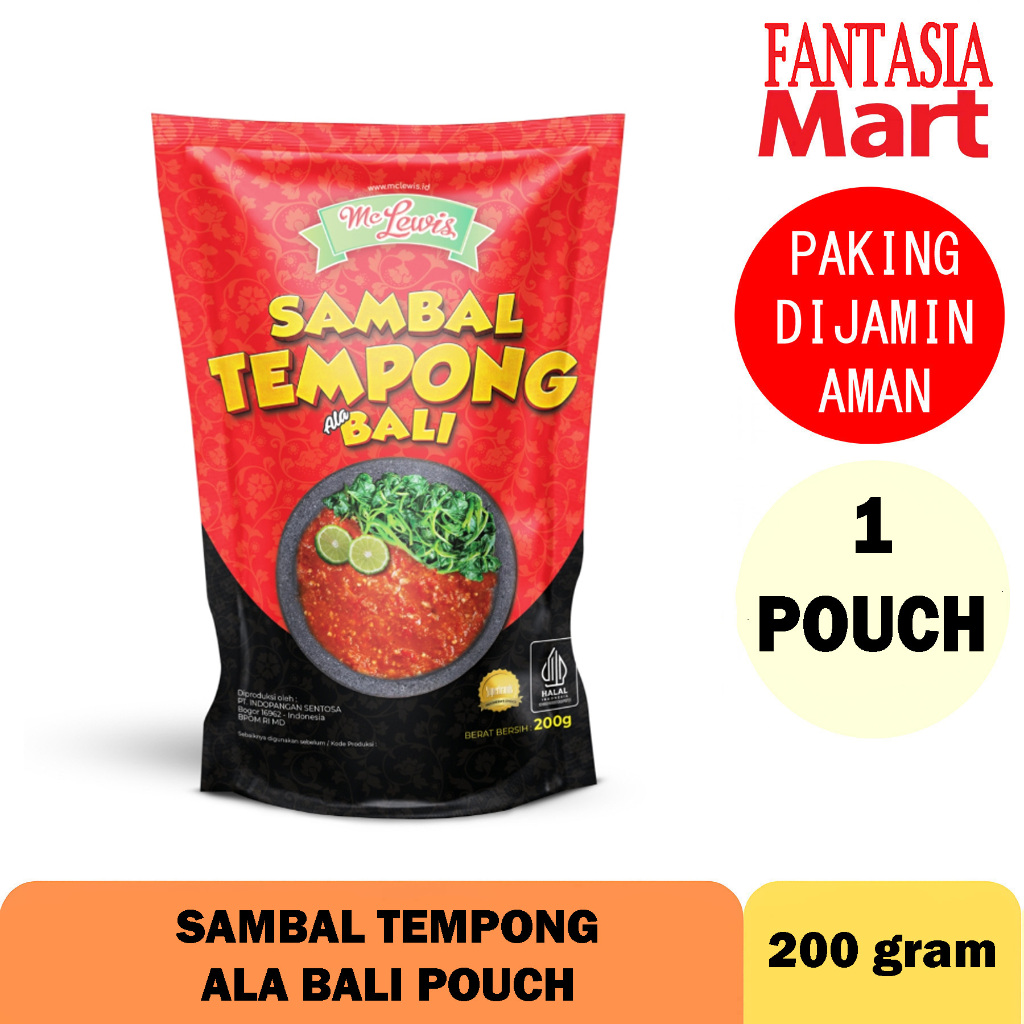 

MC LEWIS SAMBAL TEMPONG ALA BALI POUCH 200 GRAM FANTASIA DENGAN PAKING AMAN