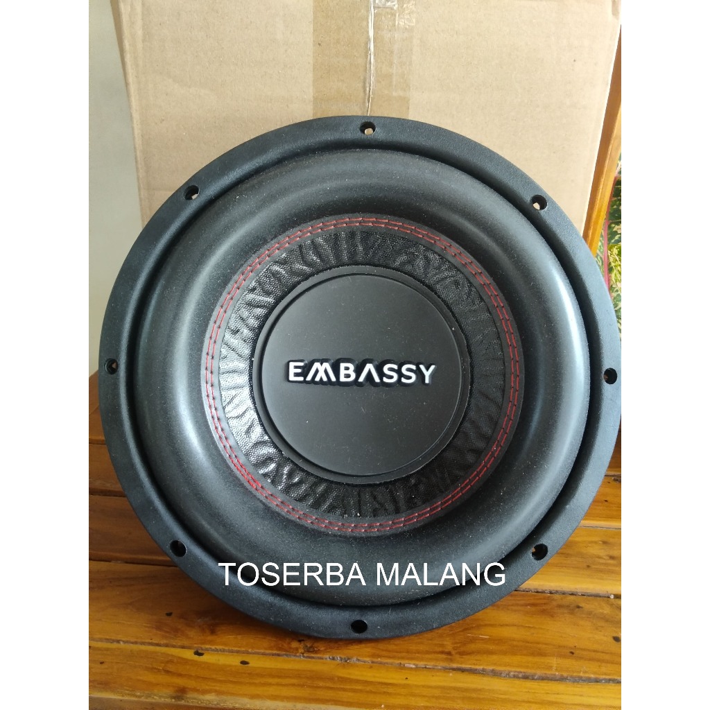SPEAKER SUBWOOFER AUDIO MOBIL 10 INCH EMBASSY DOUBLE COIL 500 WATT ORIGINAL