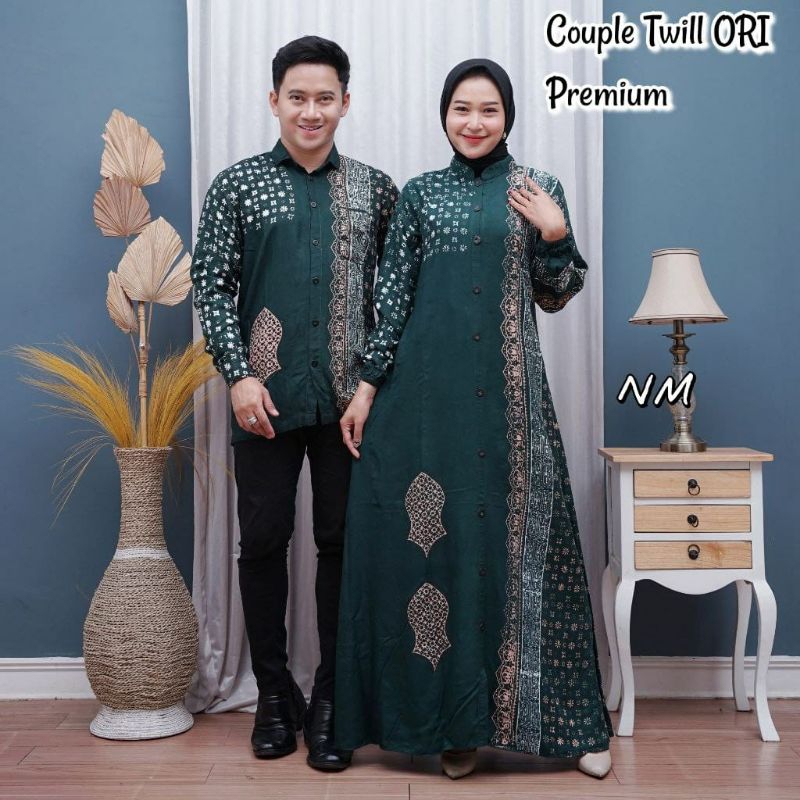 Couple Gamis Twill Ori Premium Baju Couple Batik Couple Gamis Lebaran