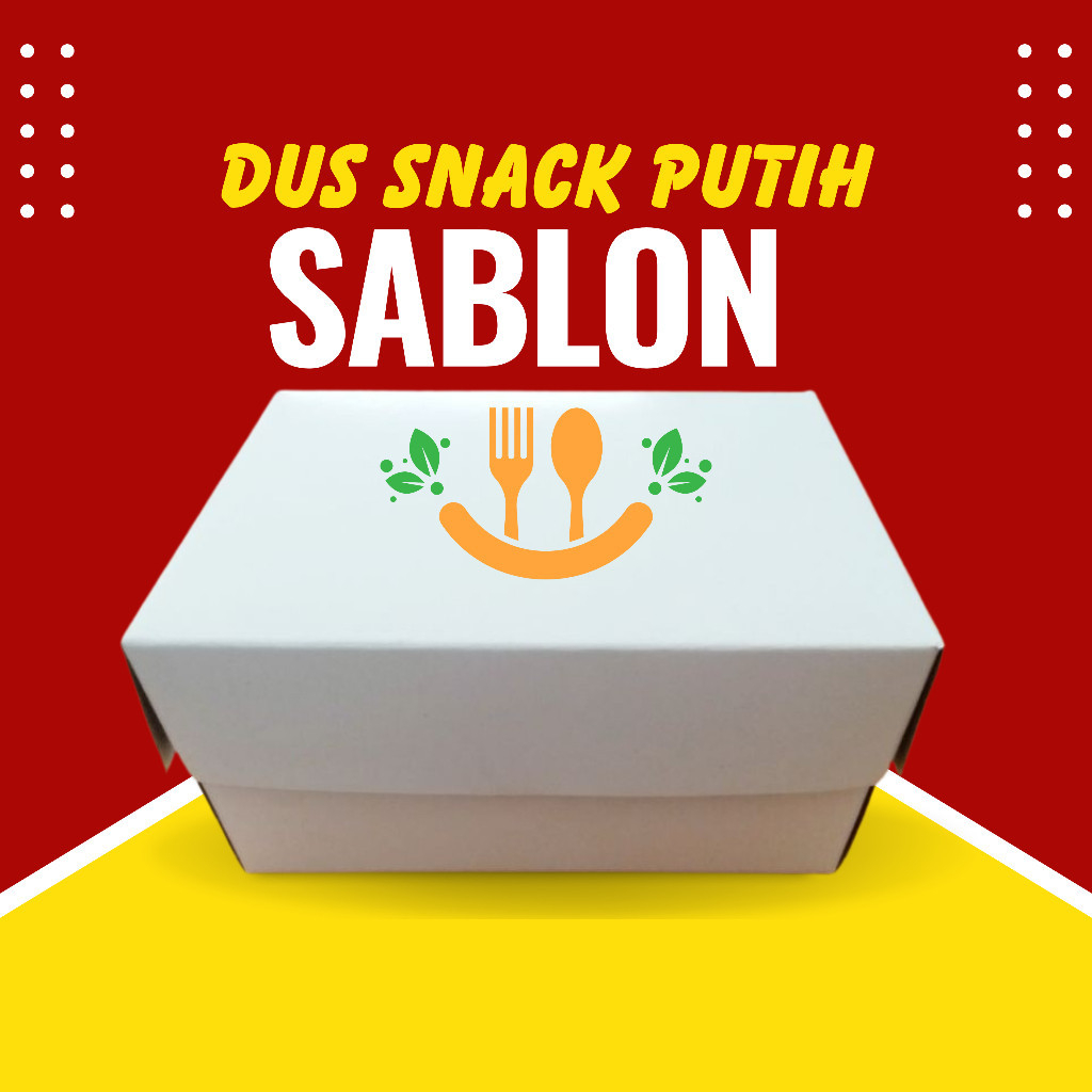 DUS SNACK CUSTOM SABLON  PUTIH AQUA T / 10X14X7