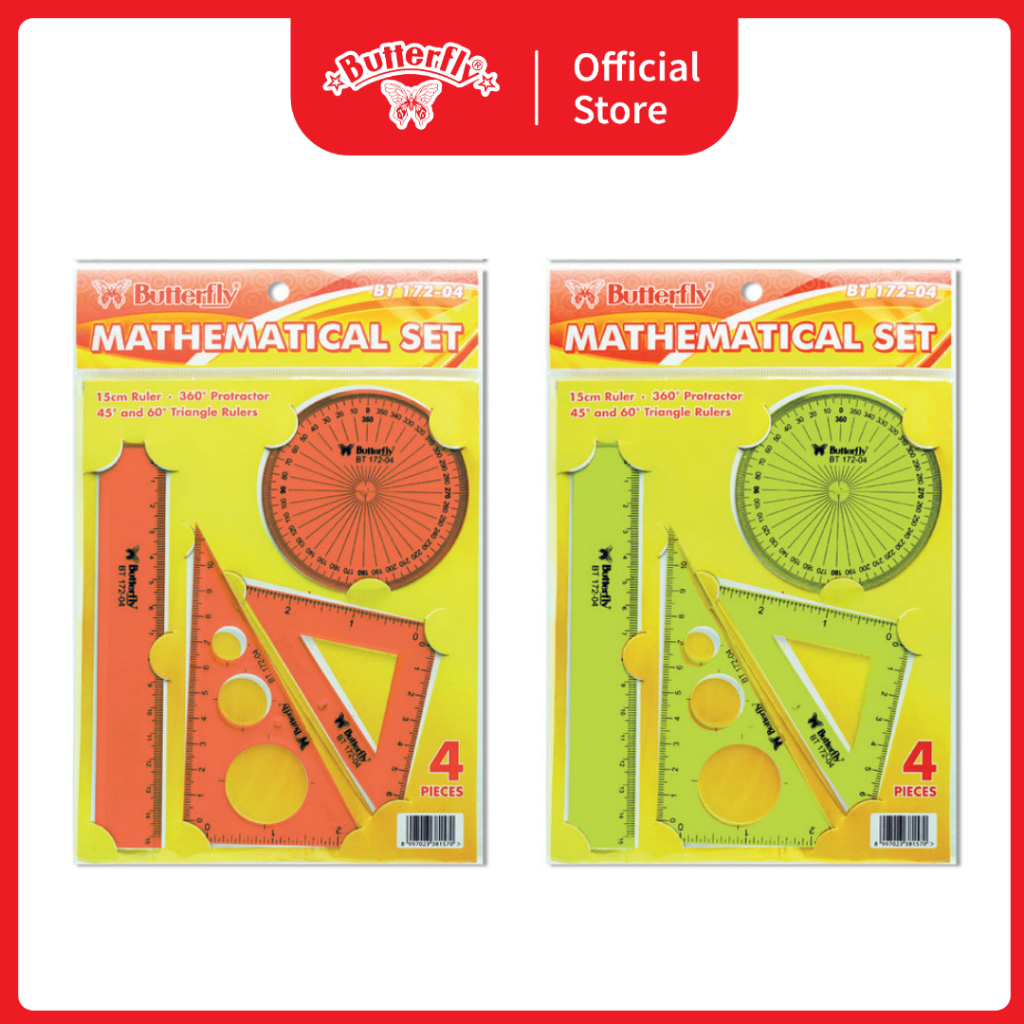 

Butterfly Penggaris Mathematical Set BT-172-04/ Set Penggaris Segitiga