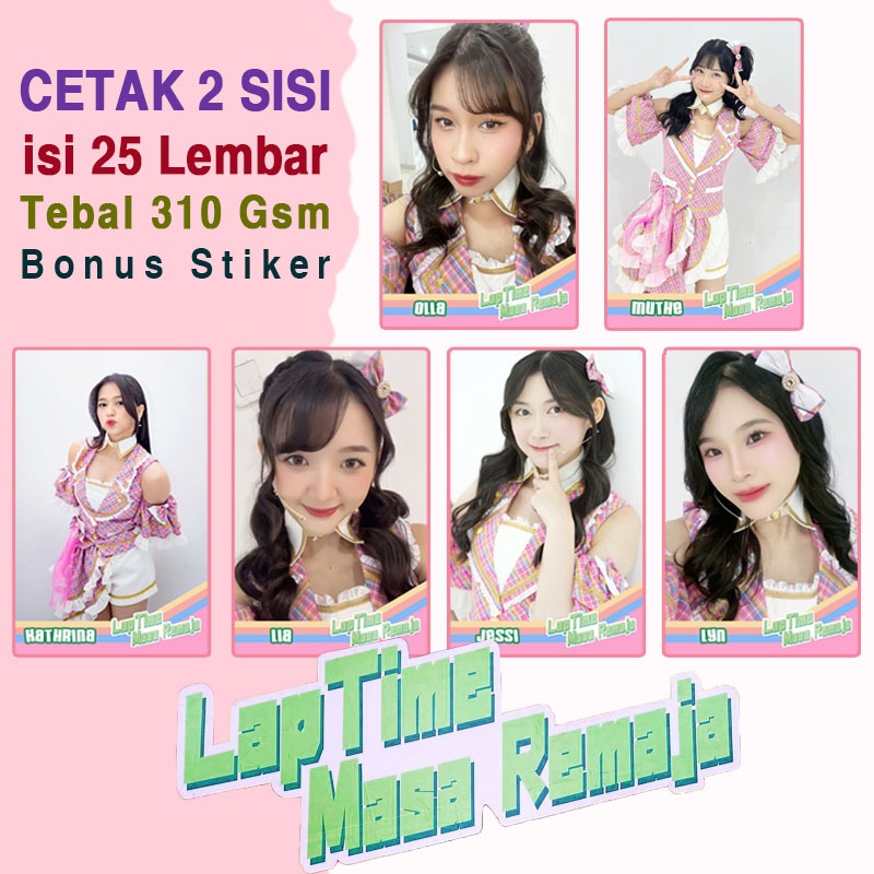 25Pcs PC Photocard JKT48 Laptime Masa Remaja dan 50 Tema Lainnya Cetak 2 Sisi Laminasi Muka