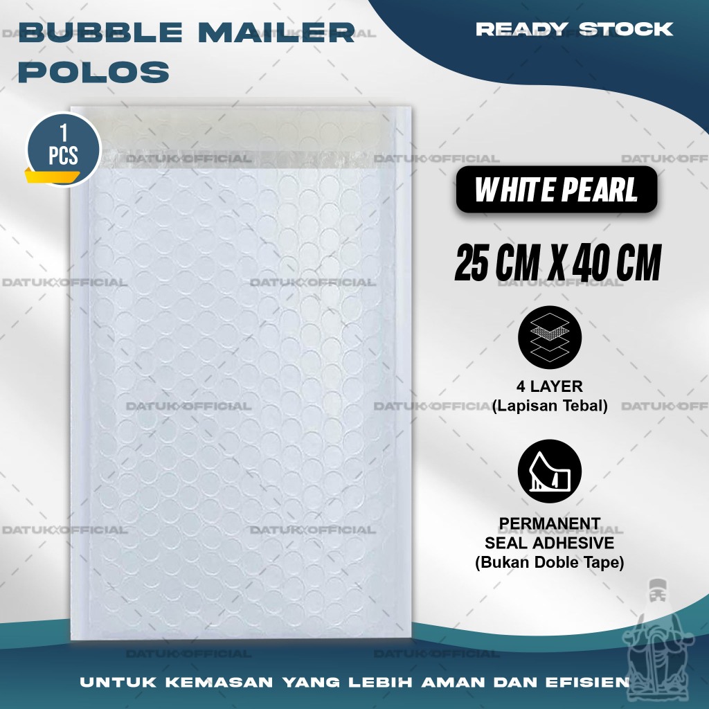 

Plastik Packing BUBBLE MAILER Kantong Polybubble Amplop Bubble Envelope Polymailer Olshop Polos Ukuran 25X40