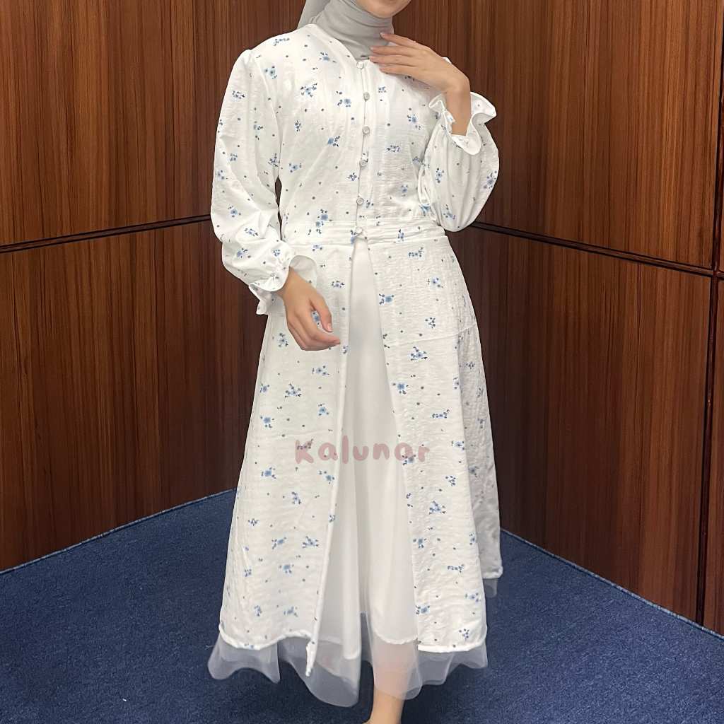 [READY STOCK] KALUNAR - Daisy Tunik Kondangan (Atasan Gamis Wanita Motif Bunga Modern)