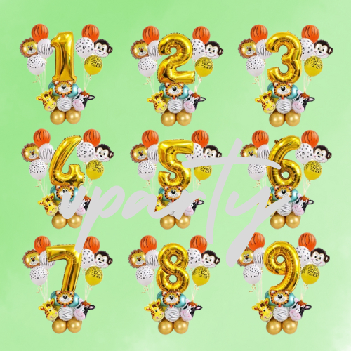 Paket Balon Angka Ulang Tahun Dekorasi Animal