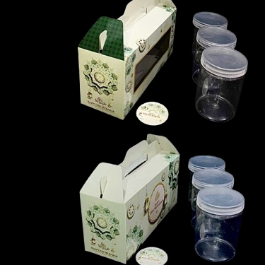 

( 5 Pcs ) Box Jinjing Cookies Lebaran Dus Tenteng Kue Kering Idul Fitri Motif Lentera Hijau Muda Ukuran 10x28x12 cm