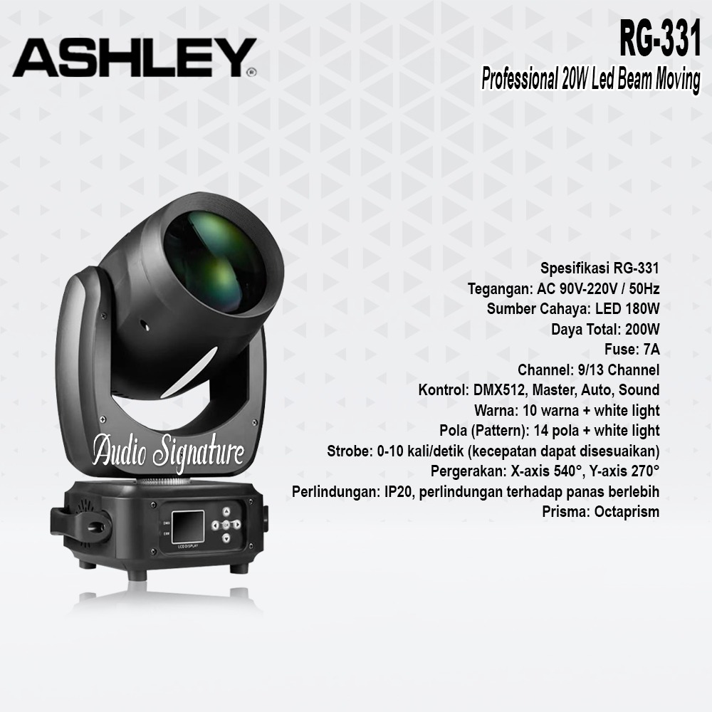 Moving Head Beam LED 200 Watt ASHLEY RG 331 | RG331 Original