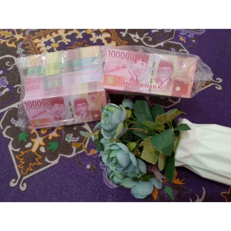 Uang Mainan Anak mirip asli untuk aksesoris mahar dan buket edisi terbaru 2022 1000 lembar MIRIP ASL
