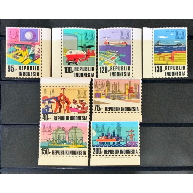 

(BA) PRANGKO INDONESIA 1974 P E R T A M I N A 8V SERIES MARGIN. MNH.