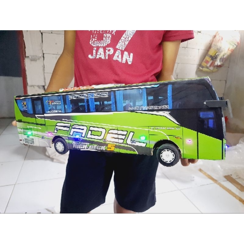 Miniatur Bus MSM Asyrof Maudi Jetbus 5 ukuran jumbo suspensi oleng