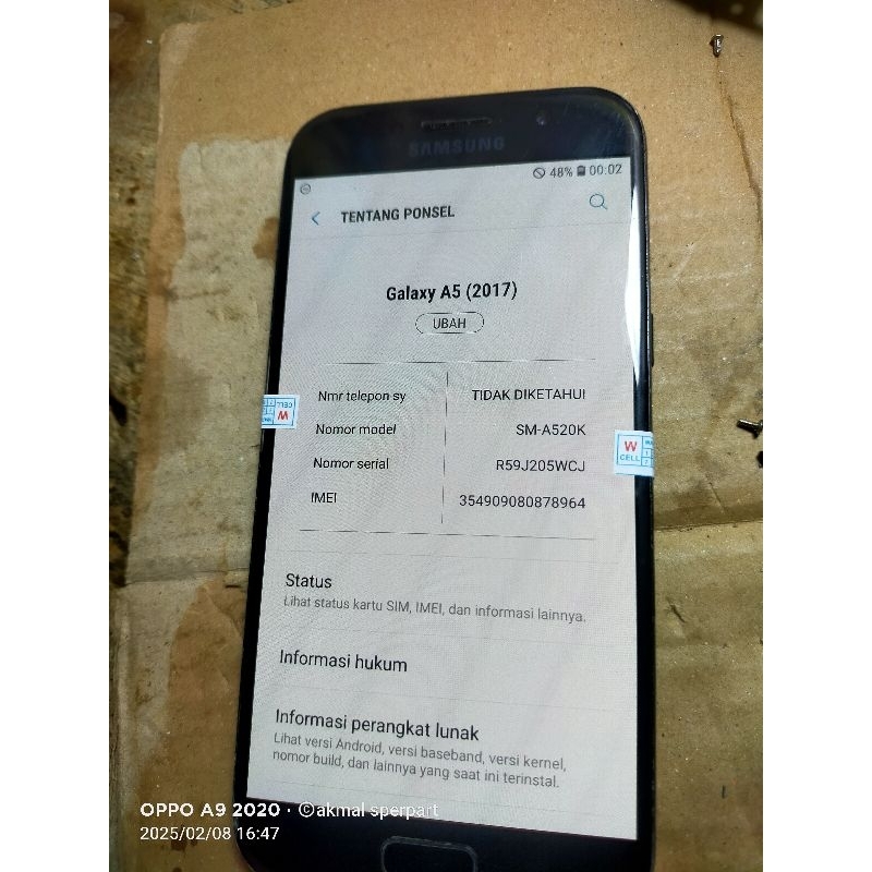 LCD SAMSUNG A5 2017 SUPER AMOLED ORIGINAL COPOTAN