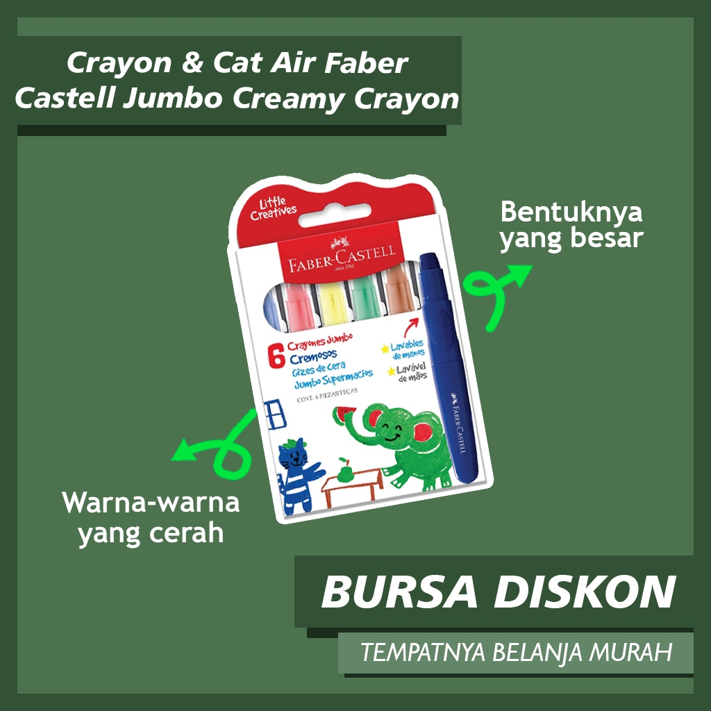 

Crayon & Cat Air Faber Castell Little Creative Series Easy Grasp Easy Grip Finger Krayon Jumbo