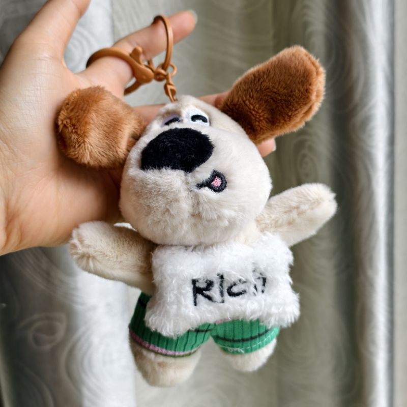 Gantungan plush boneka anjing doggy Rich (Original Miniso)