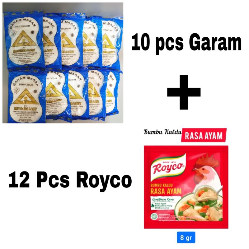 

10 Pcs Garam 100g + Royco 12s 8g