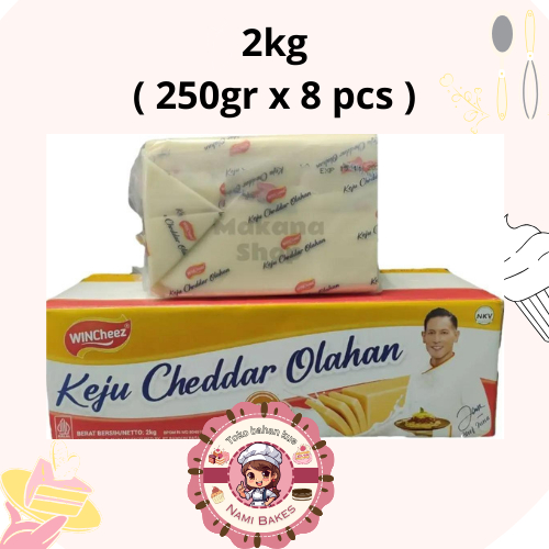 

2 kg ( 8 pcs 250gr ) Keju Wincheez Cheddar Olahan Processed Chesee