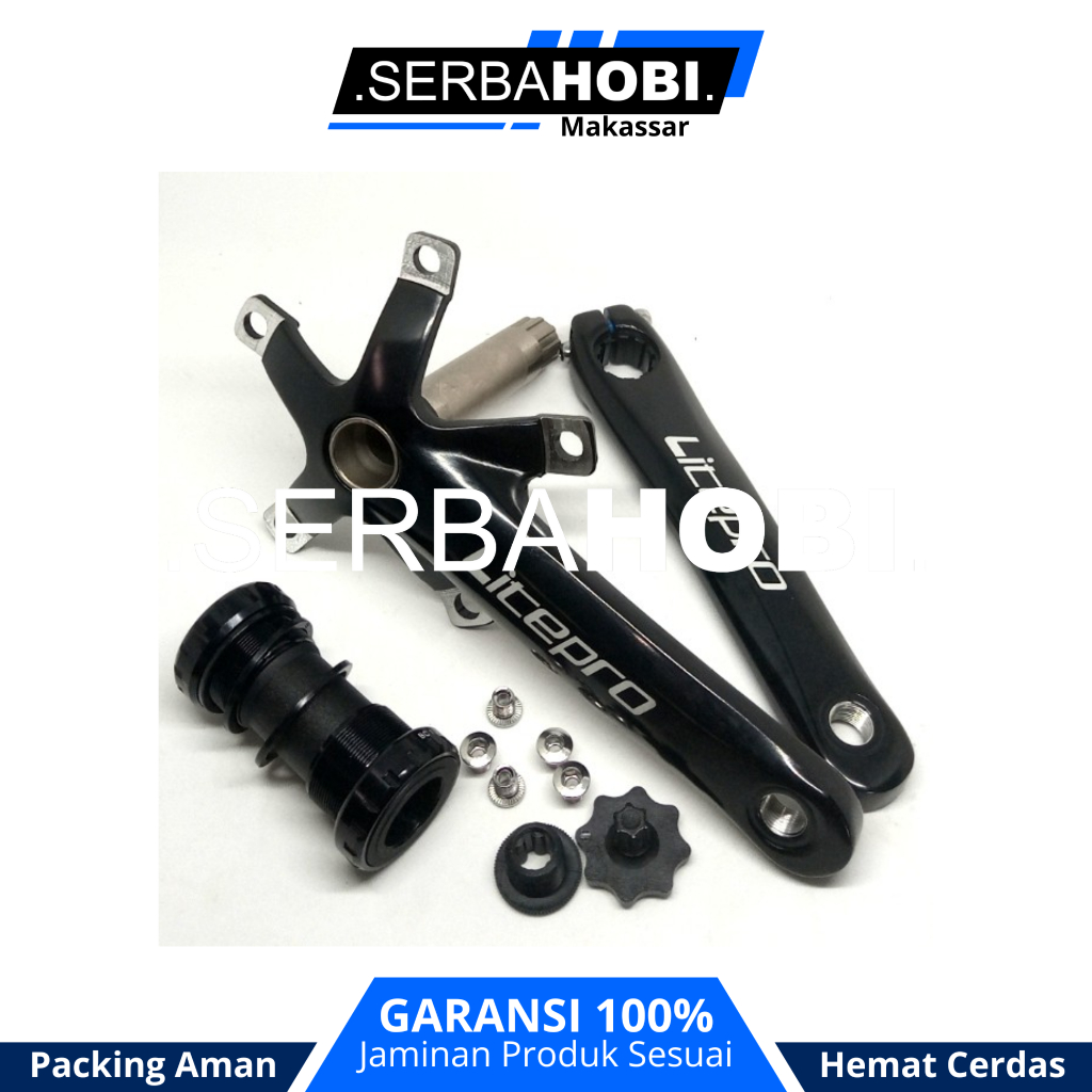 Crankset 130mm Litepro hollowtech dengan bb