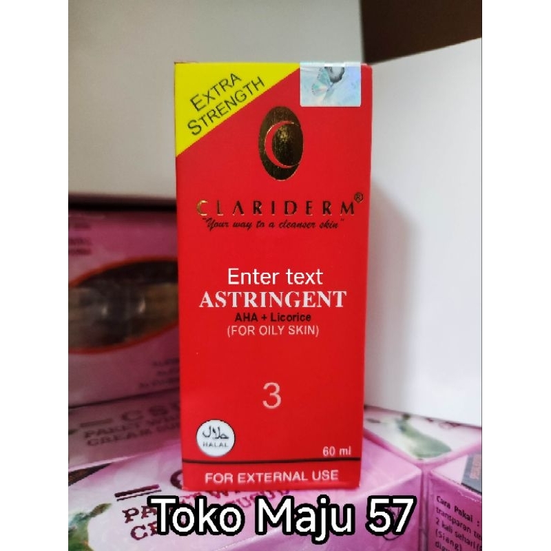 Toner Pembersih dan Pemutih Anti Jerawat  Clariderm 3 Original