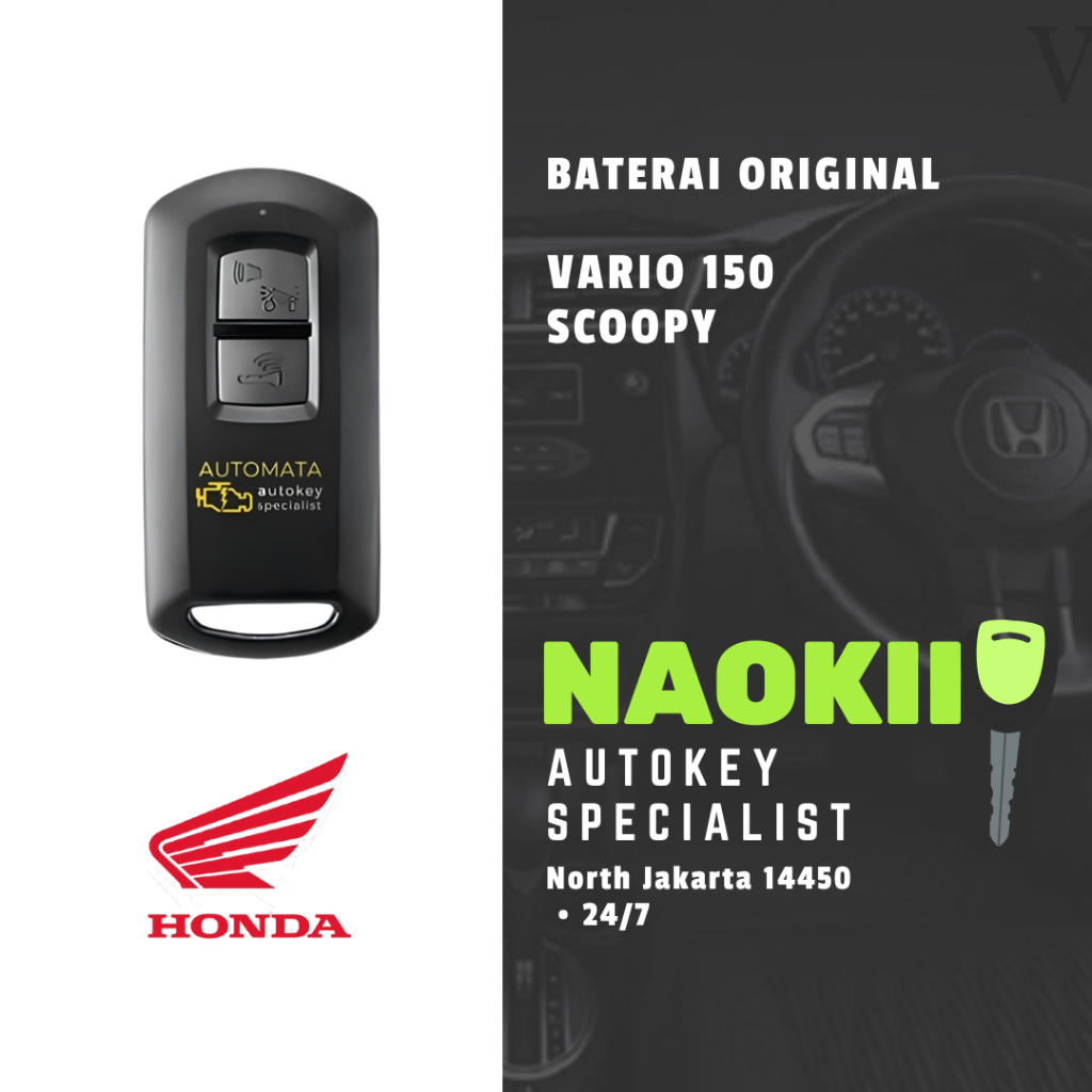 Baterai Remote Kunci Honda Scoopy 2021 Prestige Stylish Original