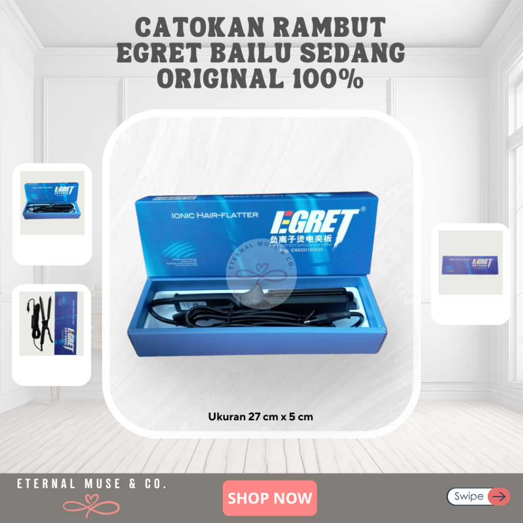 Catokan Rambut Egret Bailu Sedang Original 100%