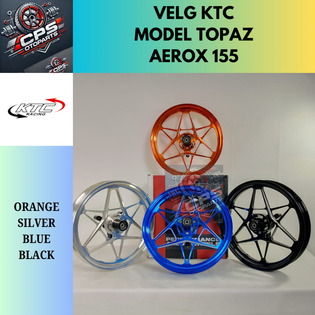 Velg KTC Model Topaz Nmax New / Nmax / Aerox Ukuran 185/215 Ring 14