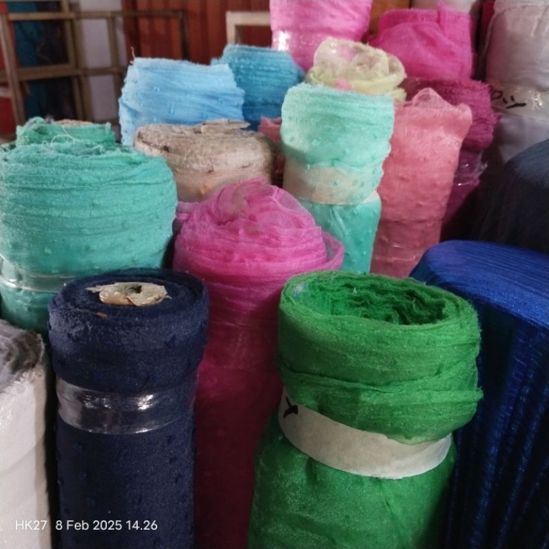 HARGA/0,5 M | KAIN ORGANZA DOT TIMBUL | BAHAN ORGANZA URAGIRI | KAIN ORGANZA TWO TONE | BAHAN RUBIAH