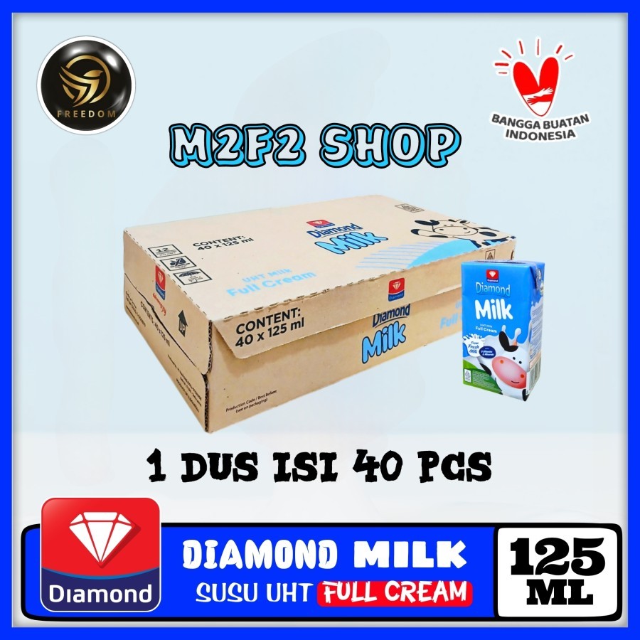 

DIAMOND MIlk Susu Kotak UHT Full Cream | Plain - 125 ml (Kemasan Karton)