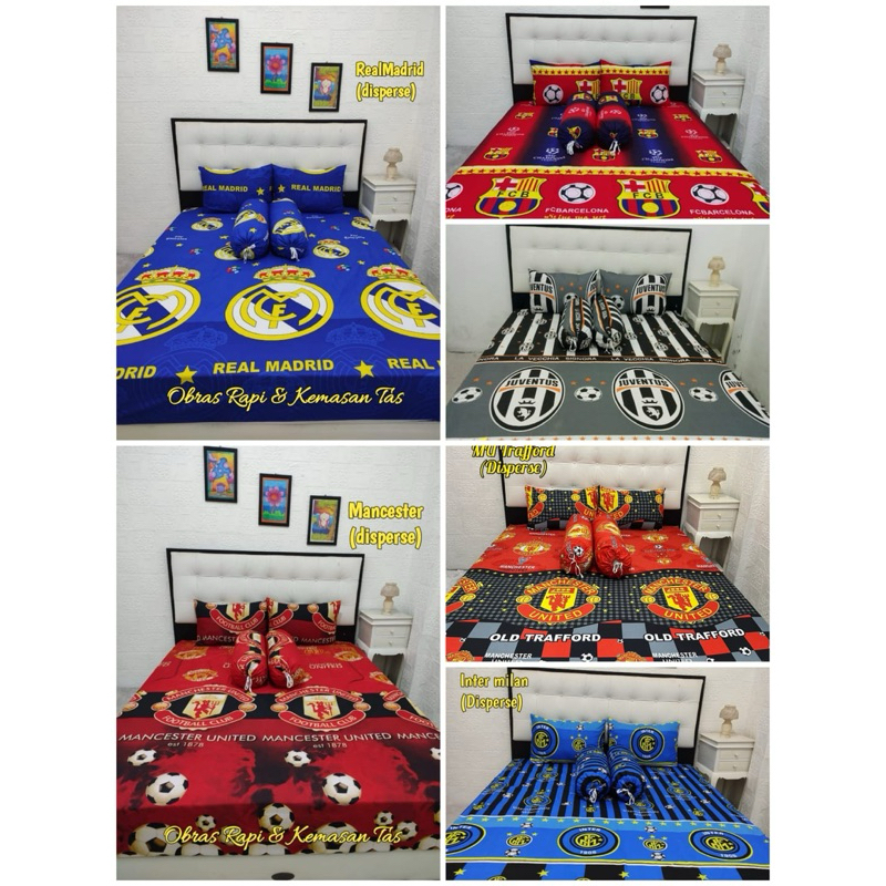 SPREI BOLA - SPREI MOTIF BOLA - SEPREI KARAKTER BOLA- SPREI 120/160/180/200 sarung bantal sarung gul