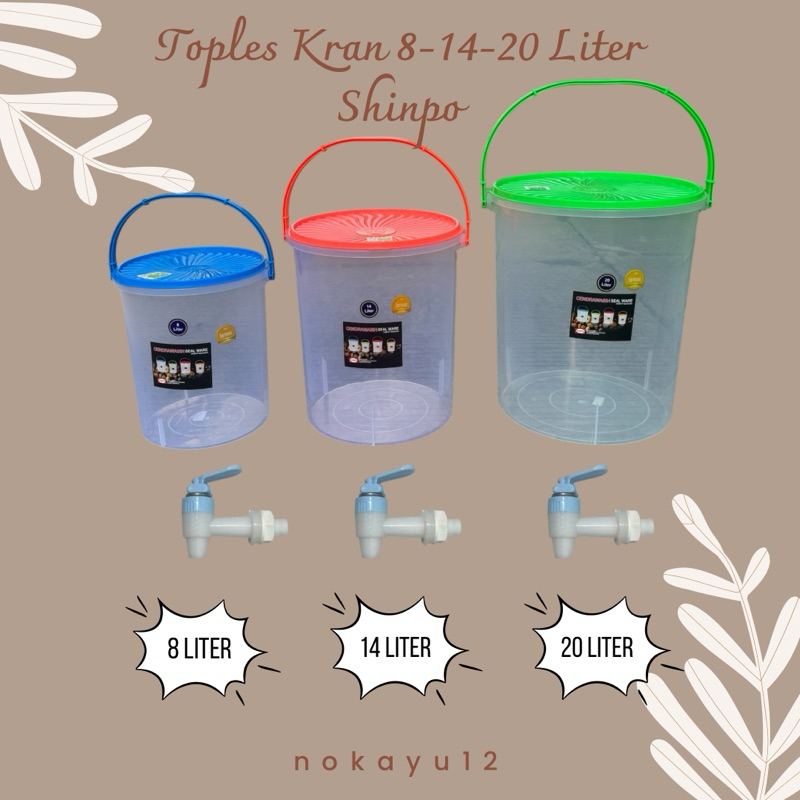 Toples + Kran 8-14-20 Liter / Toples Es + Kran / Toples Cuci Tangan