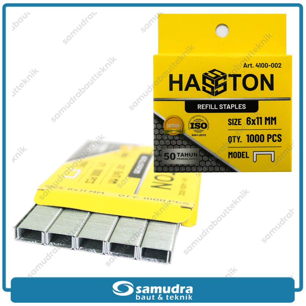 

HASSTON 4100-002 Refill Staples Isi Stapler 6 x 11 mm 1.000 pcs Air Nailer Gun