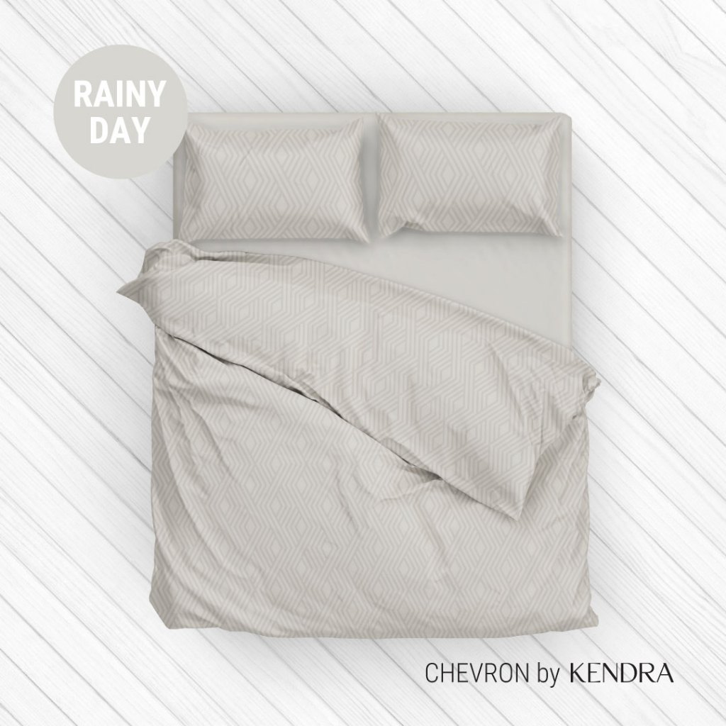 KENDRA Embossed CHEVRON Sprei Set / Bedcover Set Rainy Day