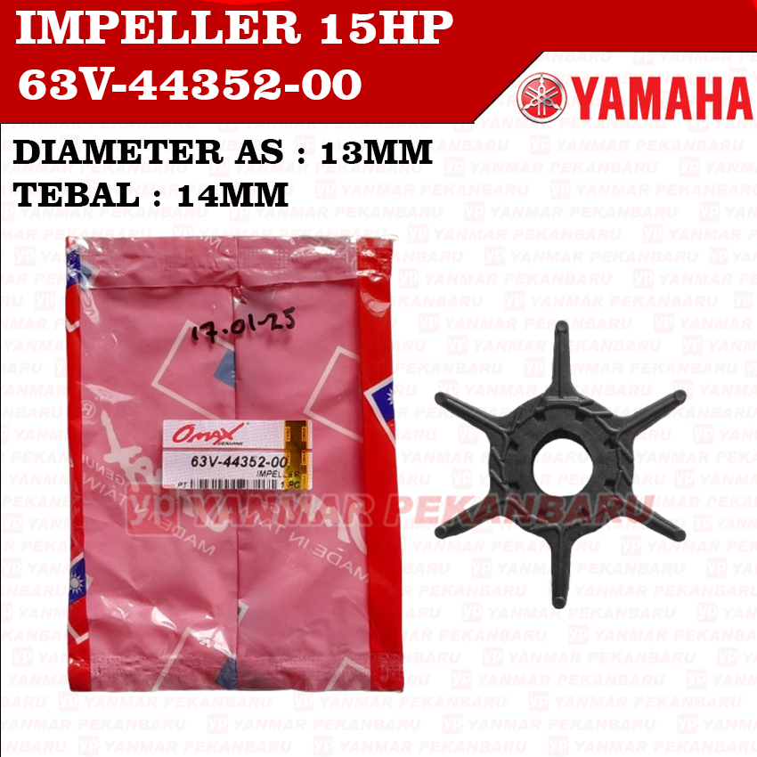 15HP Impeller Karet Kipas Pompa Air 63V-44352-00 Mesin Tempel Speed Boat OMAX