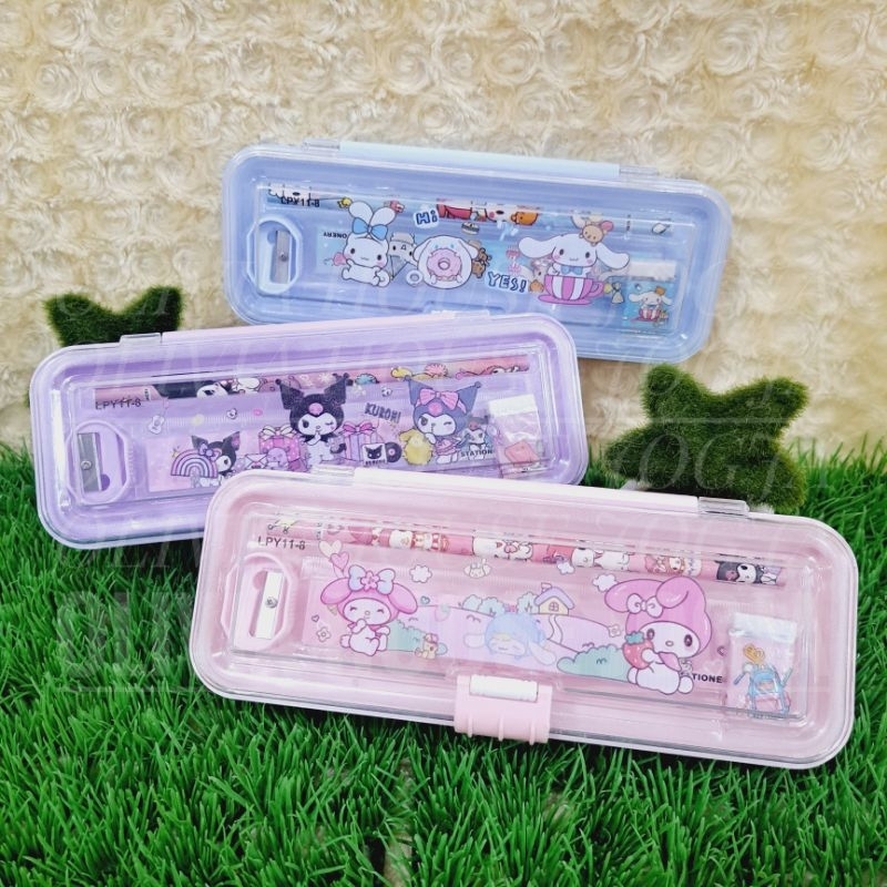 

Tempat Pensil Cinnamoroll Biru Transparan Tempat Pensil Kuromi Ungu 5in1 Pencil Case My Melody Pink