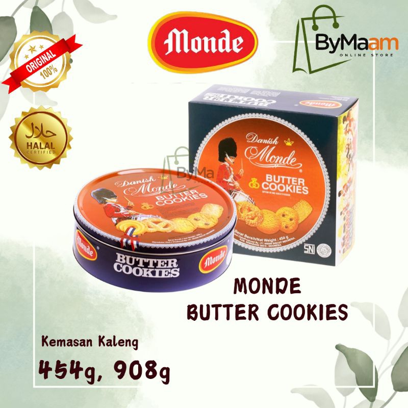 

Biskuit MONDE Danish Butter Cookies Blue Shell Kaleng 454 gr, 908 gr | Assorted Biscuits Kue Roti Lebaran Tin Kecil Besar