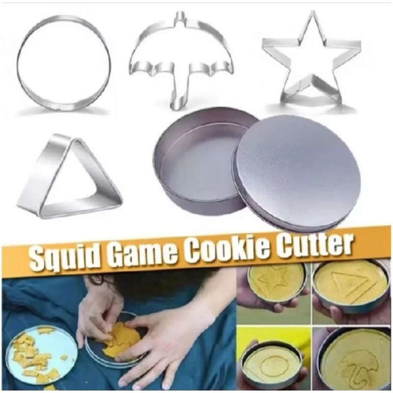 cod [ 1set ] cetakan clay, dalgona candy, cetakan squid game, cetakan permen dalgona squid game