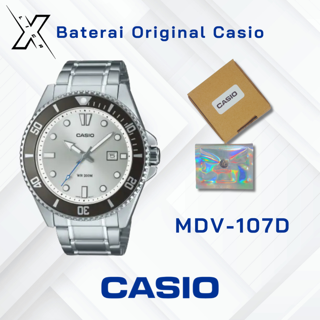 Baterai Jam Tangan Casio MDV-107D Original