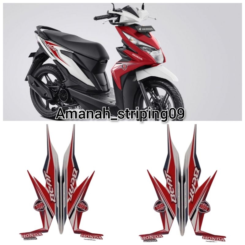 Lish stiker standart motor Beat FI warna merah tahun 2019 2020 ful set body berkualitas terbaik