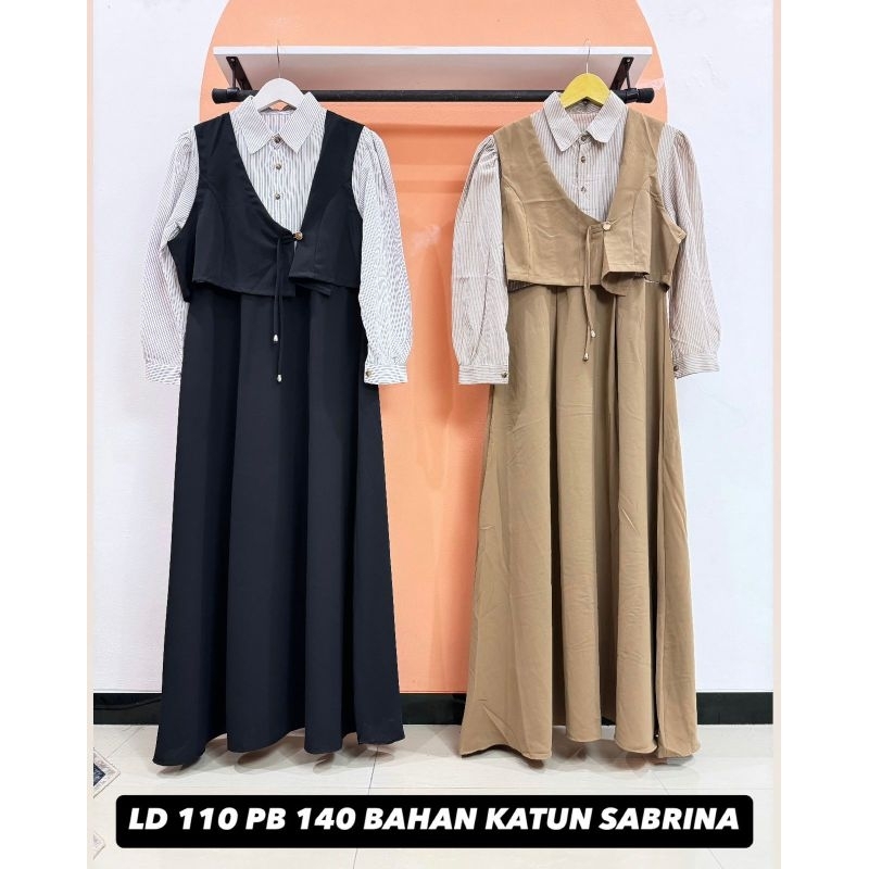 Dress katun sabrina rompi lepas