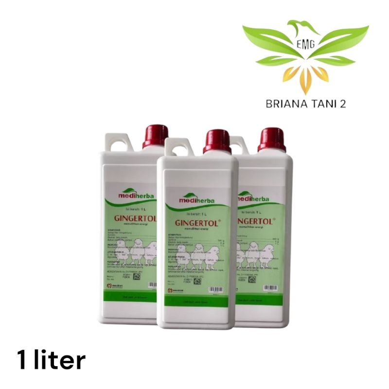 Gingertol 1 Liter medion Obat Suplemen Herbal Unggas Ayam Penguat Tenaga Stamina Jahe Merah Sorbitol
