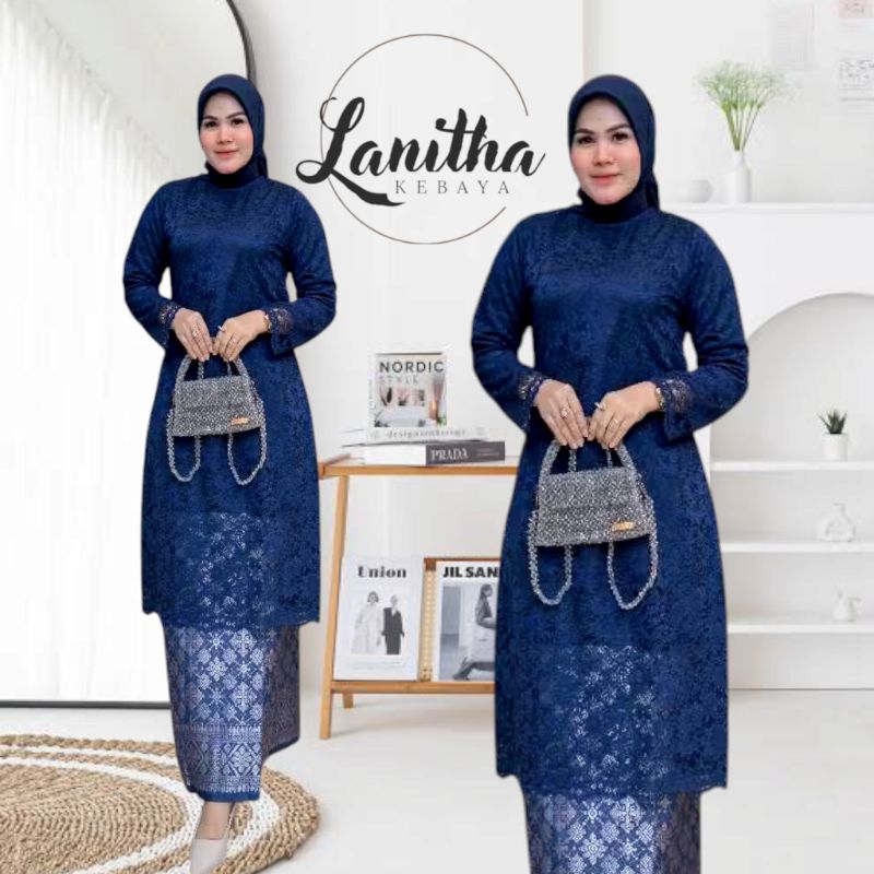 Set Kebaya Brokat Tunik Kebaya Modern Kebaya Tunik Brokat Kebaya Kondangan Wanita Kebaya Ibu Besan S