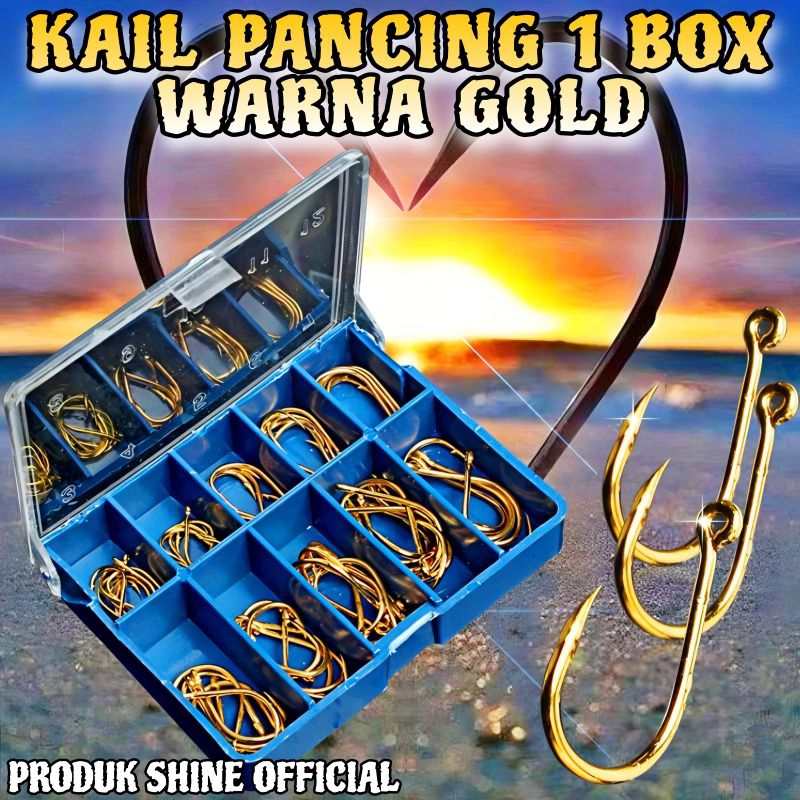 KAIL PANCING WARNA GOLD/EMAS 1 SET BOX UKURAN LENGKAP - SHN12