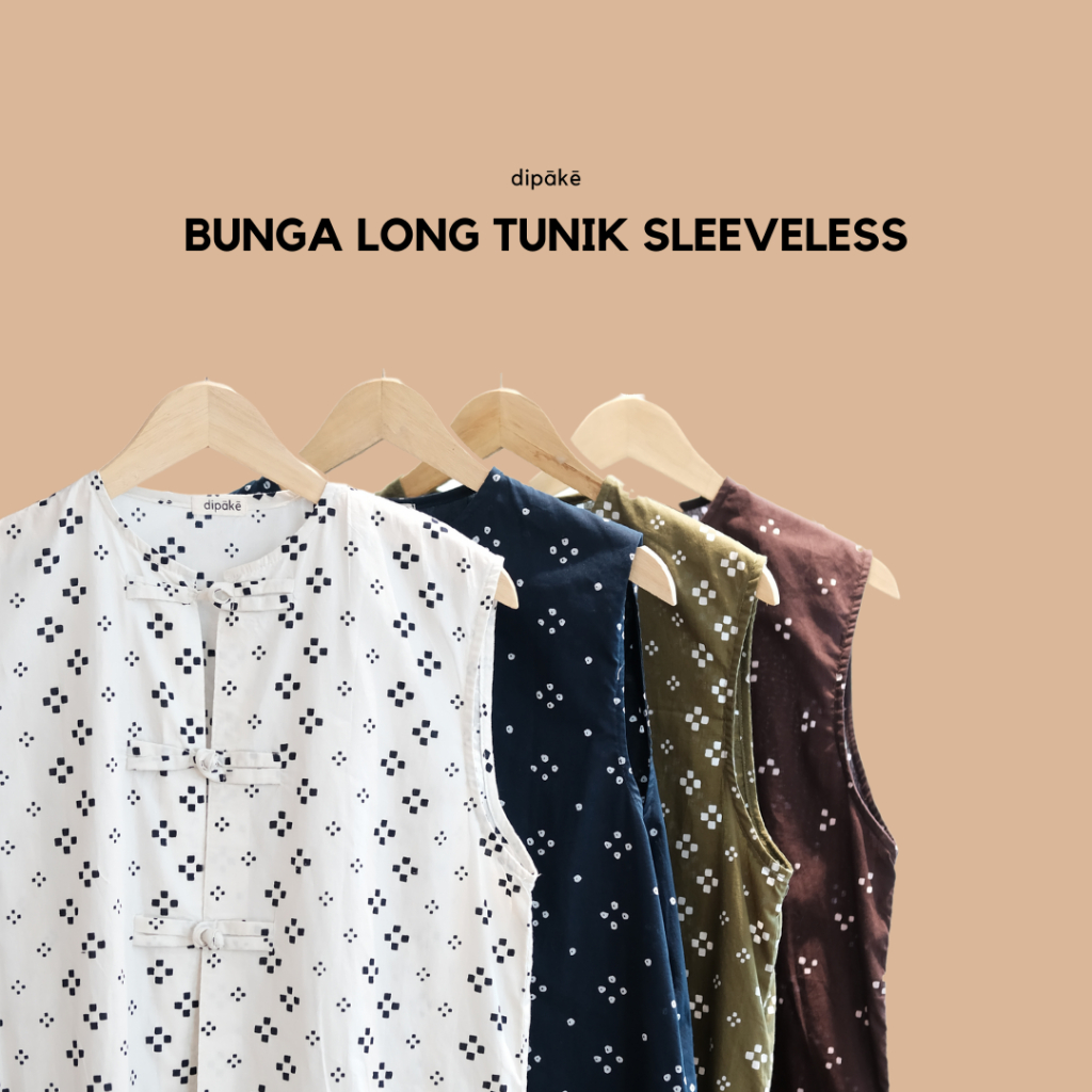 Batik Long Tunik Sleeveless & Long Sleeve Bunga