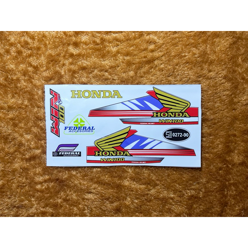 STIKER HELM HONDA WIN100 helm win100 jadul restorasi model retro full leher