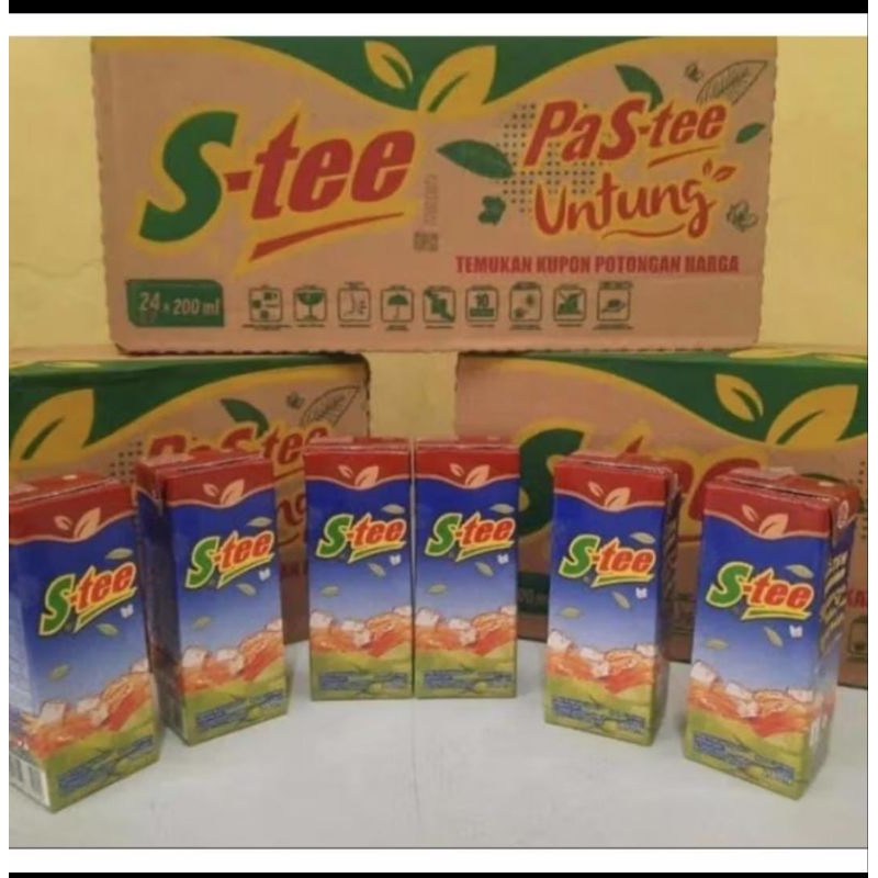 

S-TEE KEMASAN TEH KOTAK 200ML 1 DUS ISI 24 PCS