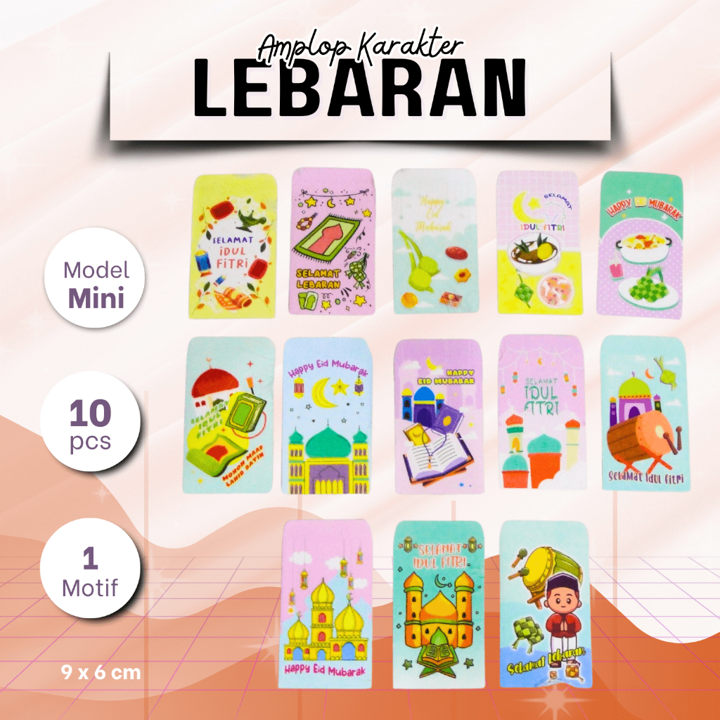 

ZS® (ISI 10PCS) Amplop Lebaran Karakter - Angpao Hari Raya Idul Fitri Anak